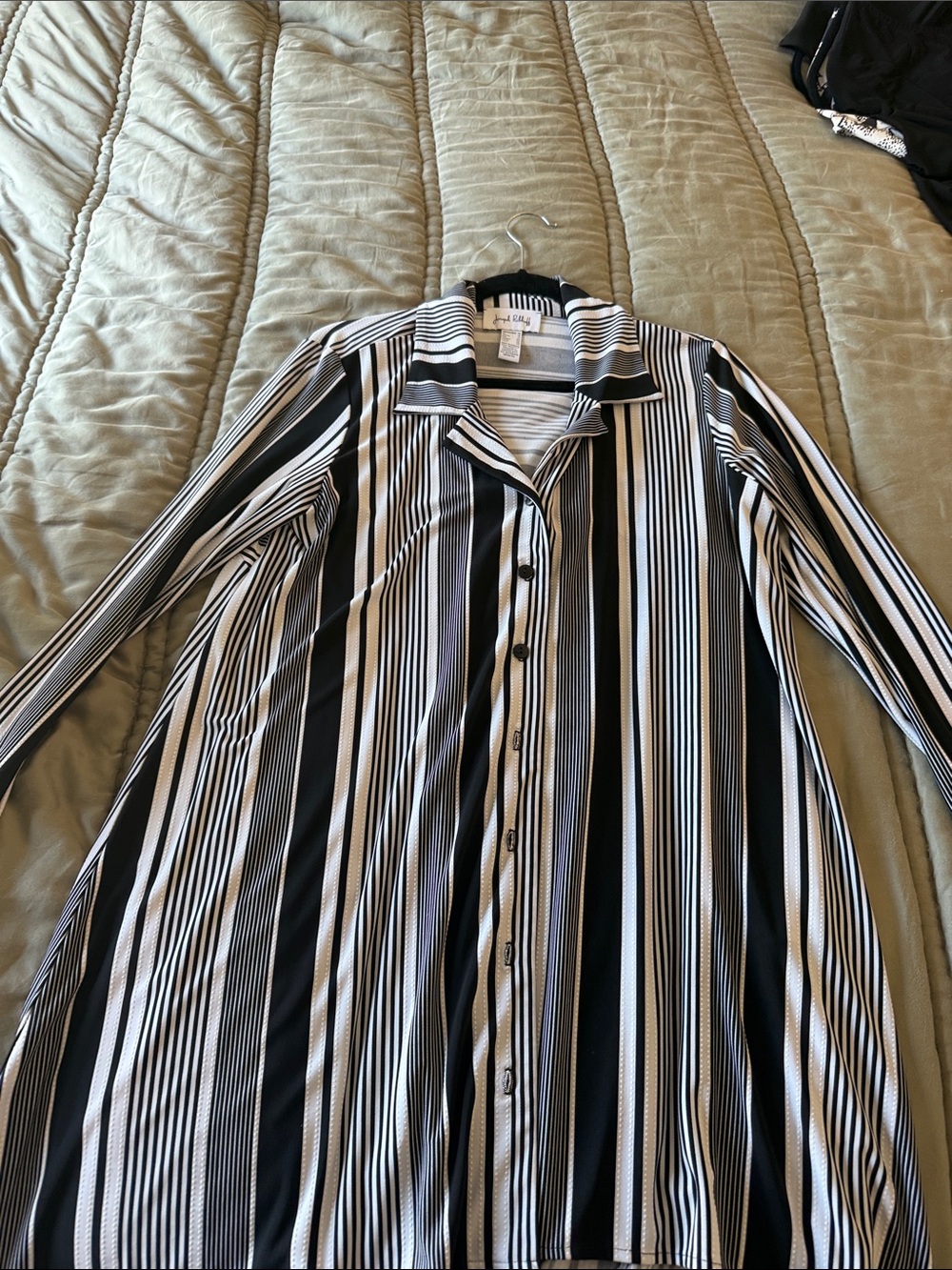 Joseph Ribkoff Black and White Striped Tunic Top